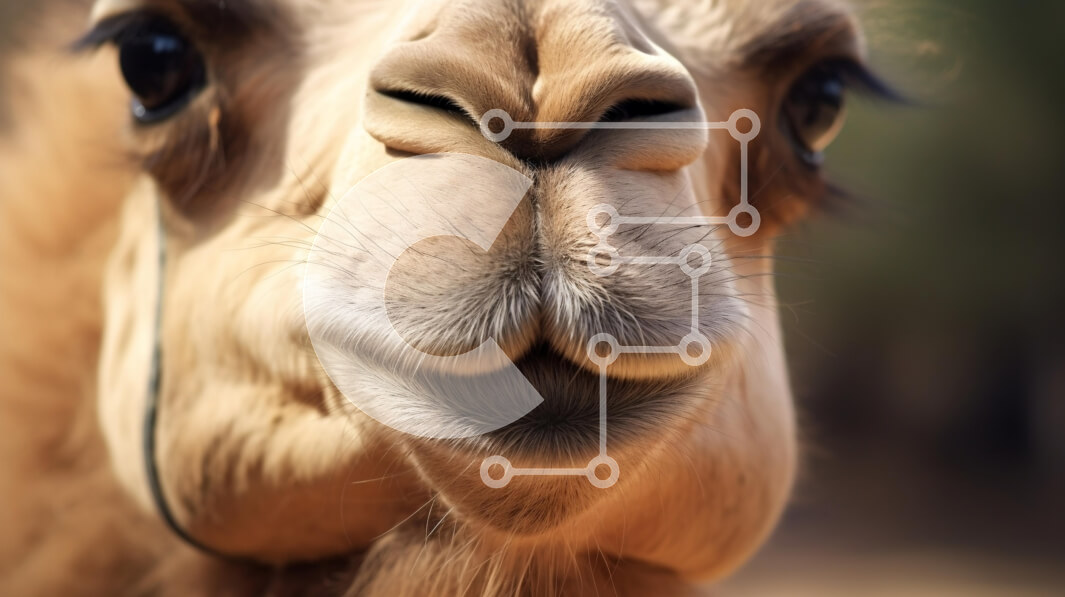 Σετ των 2 Intra Συλλεκτικό Ξύλινο Παζλ Plywood  4mm - Κοντινό πλάνο μιας καμήλας Σε Ξύλινο Κουτί - Διαστάσεις: 10x10 cm – 25 κομμάτια