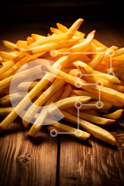 Intra Συλλεκτικό Ξύλινο Παζλ Plywood  4mm - Νόστιμος σωρός από τηγανιτές πατάτες Σε Ξύλινο Κουτί - Διαστάσεις: 10x10 cm – 25 κομμάτια