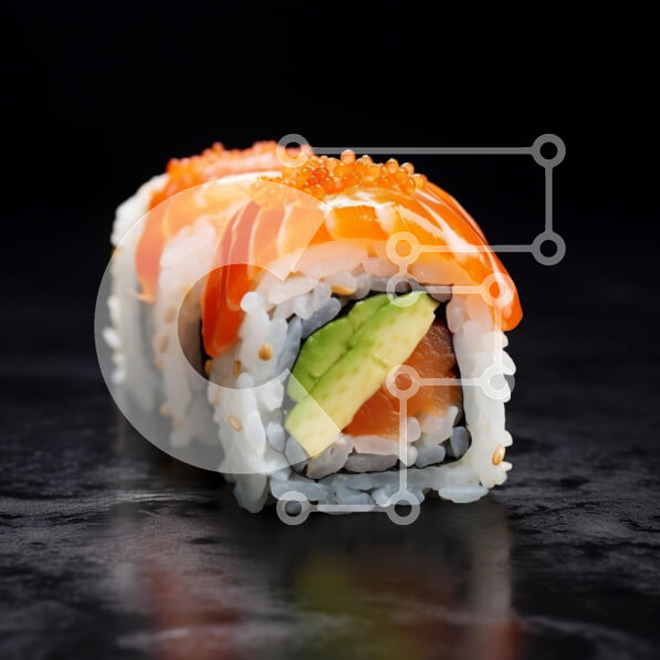 Σετ των 2 Intra Συλλεκτικό Ξύλινο Παζλ Plywood  4mm - Νόστιμα ρολά σούσι με σολομό και αβοκάντο Σε Ξύλινο Κουτί - Διαστάσεις: 10x10 cm – 25 κομμάτια