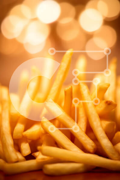 Σετ των 2 Intra Συλλεκτικό Ξύλινο Παζλ Plywood  4mm - Χρυσές τηγανιτές πατάτες με ζεστό φόντο Bokeh Σε Ξύλινο Κουτί - Διαστάσεις: 10x10 cm – 25 κομμάτια