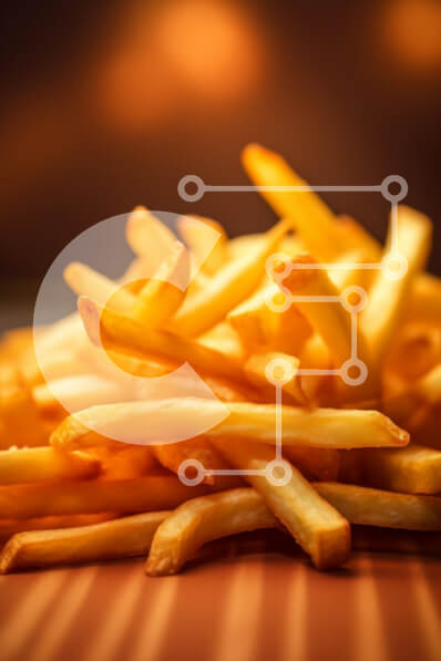 Σετ των 2 Intra Συλλεκτικό Ξύλινο Παζλ Plywood  4mm - Τραγανές τηγανιτές πατάτες σε ζεστό φωτισμό Σε Ξύλινο Κουτί - Διαστάσεις: 10x10 cm – 25 κομμάτια