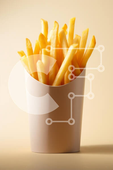 Σετ των 2 Intra Συλλεκτικό Ξύλινο Παζλ Plywood  4mm - Φρέσκες τηγανιτές πατάτες σε δοχείο Σε Ξύλινο Κουτί - Διαστάσεις: 10x10 cm – 25 κομμάτια