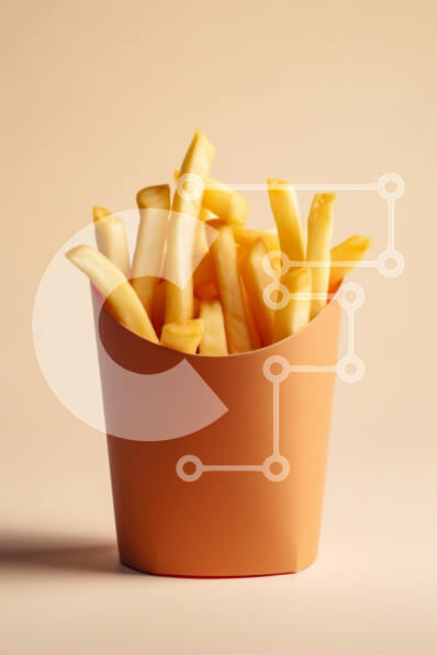 Σετ των 2 Intra Συλλεκτικό Ξύλινο Παζλ Plywood  4mm - Πατάτες τηγανιτές σε δοχείο Σε Ξύλινο Κουτί - Διαστάσεις: 10x10 cm – 25 κομμάτια