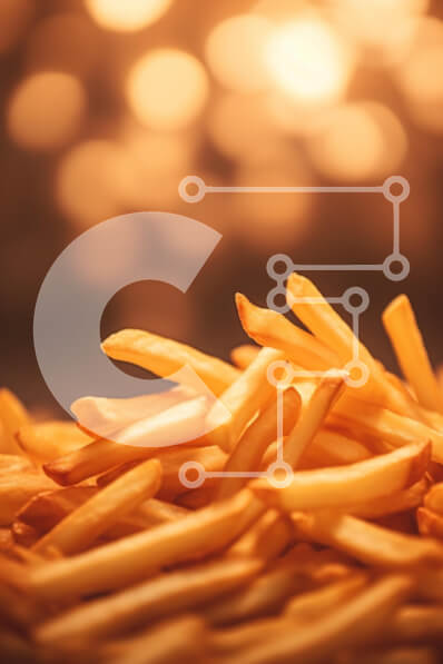 Σετ των 2 Intra Συλλεκτικό Ξύλινο Παζλ Plywood  4mm - Χρυσές τηγανιτές πατάτες με ζεστό φόντο Σε Ξύλινο Κουτί - Διαστάσεις: 10x10 cm – 25 κομμάτια