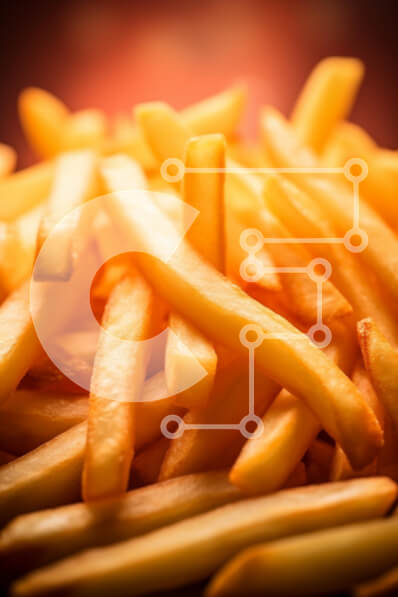 Σετ των 2 Intra Συλλεκτικό Ξύλινο Παζλ Plywood  4mm - Κοντινό πλάνο χρυσές τηγανιτές πατάτες Σε Ξύλινο Κουτί - Διαστάσεις: 10x10 cm – 25 κομμάτια