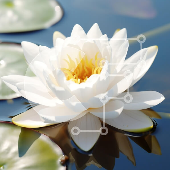 Intra Συλλεκτικό Ξύλινο Παζλ Plywood  4mm - Όμορφο λευκό νούφαρο σε γαλήνιο νερό Σε Ξύλινο Κουτί - Διαστάσεις: 10x10 cm – 25 κομμάτια