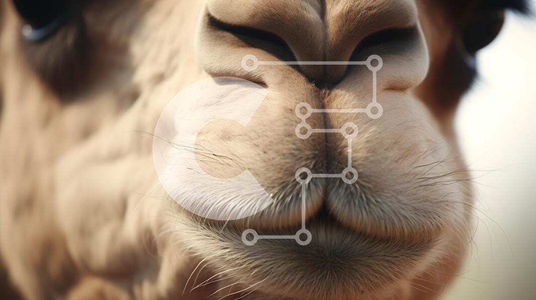 Σετ των 2 Intra Συλλεκτικό Ξύλινο Παζλ Plywood  4mm - Κοντινό πλάνο του προσώπου μιας καμήλας Σε Ξύλινο Κουτί - Διαστάσεις: 10x10 cm – 25 κομμάτια