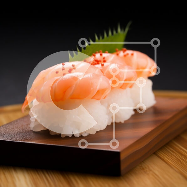 Σετ των 2 Intra Συλλεκτικό Ξύλινο Παζλ Plywood  4mm - Σούσι Salmon Nigiri σε ξύλινη πιατέλα Σε Ξύλινο Κουτί - Διαστάσεις: 10x10 cm – 25 κομμάτια