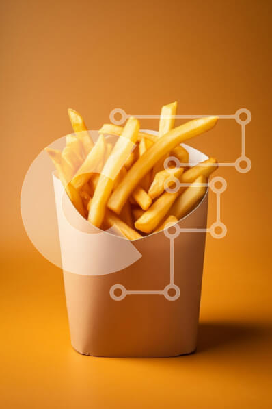 Σετ των 2 Intra Συλλεκτικό Ξύλινο Παζλ Plywood  4mm - Τραγανές τηγανιτές πατάτες σε χάρτινο δοχείο Σε Ξύλινο Κουτί - Διαστάσεις: 10x10 cm – 25 κομμάτια