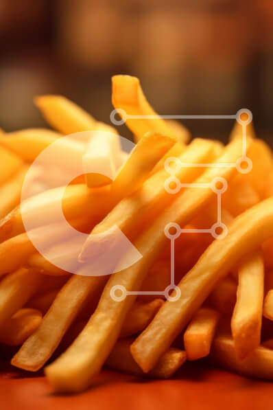 Σετ των 2 Intra Συλλεκτικό Ξύλινο Παζλ Plywood  4mm - Κοντινό πλάνο με τραγανές τηγανιτές πατάτες Σε Ξύλινο Κουτί - Διαστάσεις: 10x10 cm – 25 κομμάτια