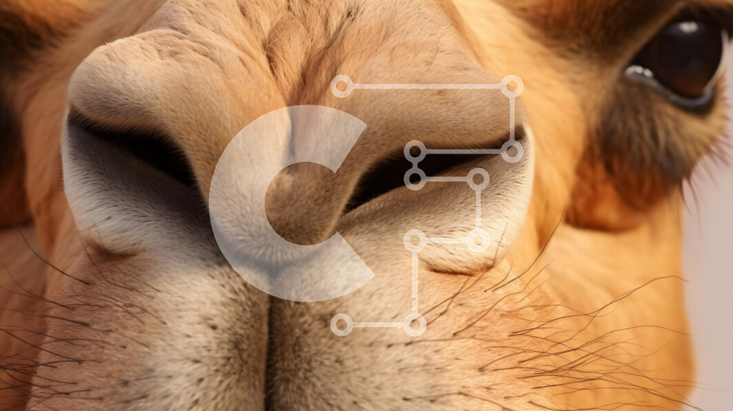 Intra Συλλεκτικό Ξύλινο Παζλ Plywood  4mm - Κοντινό πλάνο του προσώπου μιας καμήλας Σε Ξύλινο Κουτί - Διαστάσεις: 10x10 cm – 25 κομμάτια