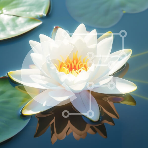 Intra Συλλεκτικό Ξύλινο Παζλ Plywood  4mm - Λευκό νούφαρο στην ήρεμη λίμνη Σε Ξύλινο Κουτί - Διαστάσεις: 10x10 cm – 25 κομμάτια