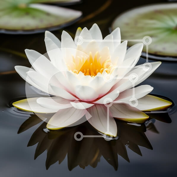 Intra Συλλεκτικό Ξύλινο Παζλ Plywood  4mm - Νούφαρο σε ακίνητο νερό Σε Ξύλινο Κουτί - Διαστάσεις: 10x10 cm – 25 κομμάτια