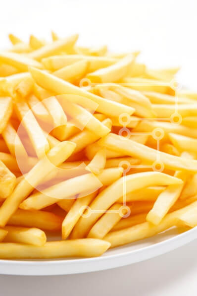 Σετ των 2 Intra Συλλεκτικό Ξύλινο Παζλ Plywood  4mm - Πιάτο με χρυσές τραγανές τηγανιτές πατάτες Σε Ξύλινο Κουτί - Διαστάσεις: 10x10 cm – 25 κομμάτια