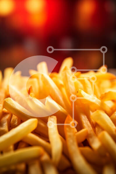 Σετ των 2 Intra Συλλεκτικό Ξύλινο Παζλ Plywood  4mm - Χρυσές τηγανιτές πατάτες σε ένα ζεστό περιβάλλον Σε Ξύλινο Κουτί - Διαστάσεις: 10x10 cm – 25 κομμάτια