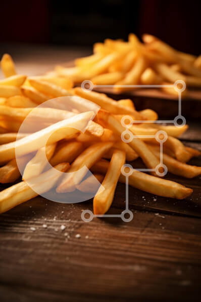 Σετ των 2 Intra Συλλεκτικό Ξύλινο Παζλ Plywood  4mm - Φρεσκομαγειρεμένες χρυσές τηγανιτές πατάτες Σε Ξύλινο Κουτί - Διαστάσεις: 10x10 cm – 25 κομμάτια