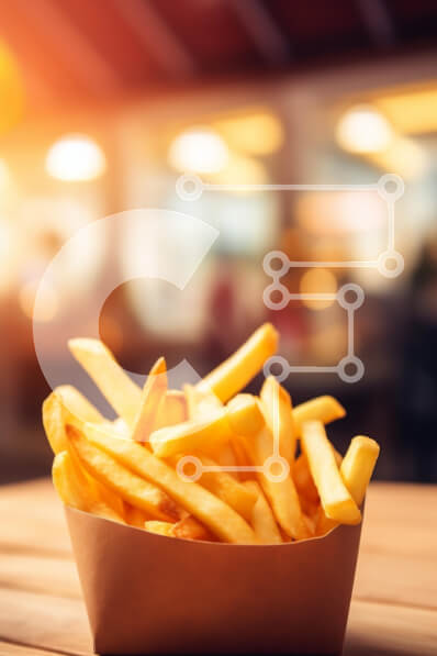 Σετ των 2 Intra Συλλεκτικό Ξύλινο Παζλ Plywood  4mm - Φρεσκοσερβιρισμένες τηγανιτές πατάτες Σε Ξύλινο Κουτί - Διαστάσεις: 10x10 cm – 25 κομμάτια