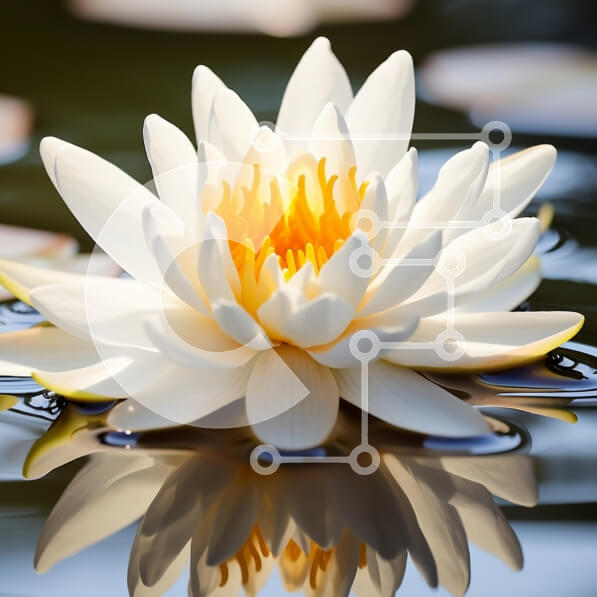 Intra Συλλεκτικό Ξύλινο Παζλ Plywood  4mm - Λευκό λουλούδι λωτού στο νερό Σε Ξύλινο Κουτί - Διαστάσεις: 10x10 cm – 25 κομμάτια