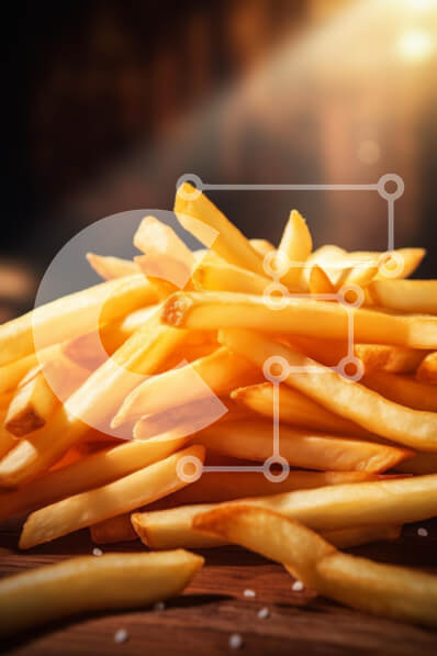 Σετ των 2 Intra Συλλεκτικό Ξύλινο Παζλ Plywood  4mm - Χρυσό σωρό τηγανιτές πατάτες Σε Ξύλινο Κουτί - Διαστάσεις: 10x10 cm – 25 κομμάτια