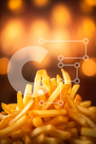 Σετ των 2 Intra Συλλεκτικό Ξύλινο Παζλ Plywood  4mm - Χρυσό σωρό τηγανιτές πατάτες Σε Ξύλινο Κουτί - Διαστάσεις: 10x10 cm – 25 κομμάτια