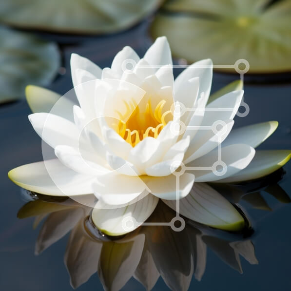 Intra Συλλεκτικό Ξύλινο Παζλ Plywood  4mm - Λευκό νούφαρο σε μια ήρεμη λίμνη Σε Ξύλινο Κουτί - Διαστάσεις: 10x10 cm – 25 κομμάτια