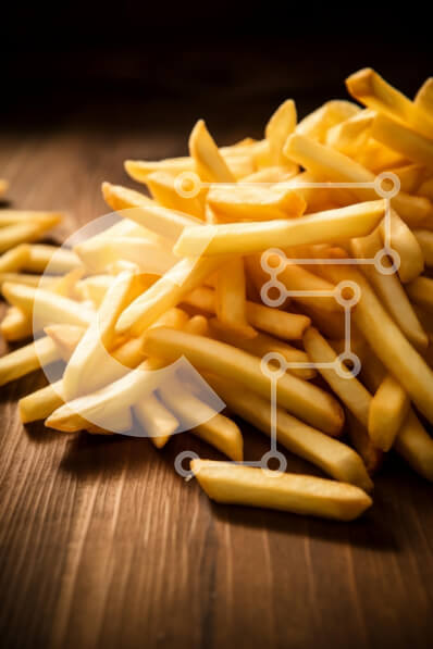 Σετ των 2 Intra Συλλεκτικό Ξύλινο Παζλ Plywood  4mm - Χρυσόκαφέ τηγανιτές πατάτες στοιβαγμένες σε ξύλινη επιφάνεια Σε Ξύλινο Κουτί - Διαστάσεις: 10x10 cm – 25 κομμάτια