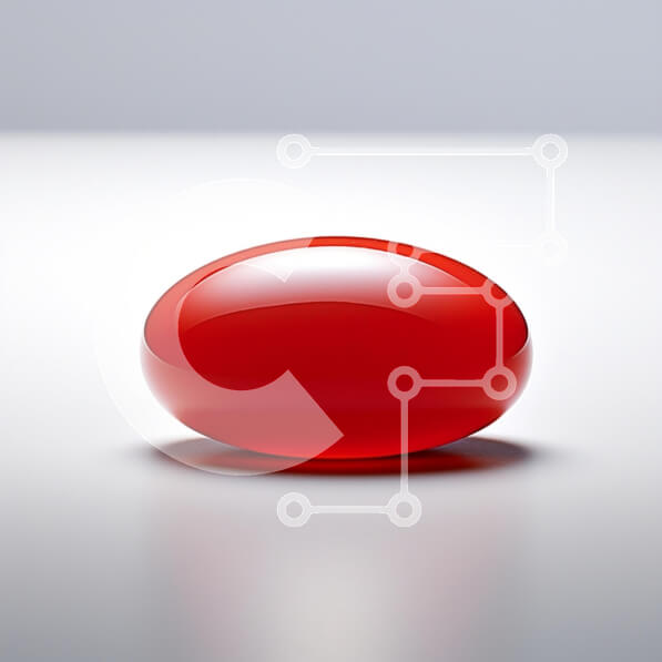 Intra Συλλεκτικό Ξύλινο Παζλ Plywood  4mm - Γυαλιστερό κόκκινο οβάλ αντικείμενο Σε Ξύλινο Κουτί - Διαστάσεις: 10x10 cm – 25 κομμάτια