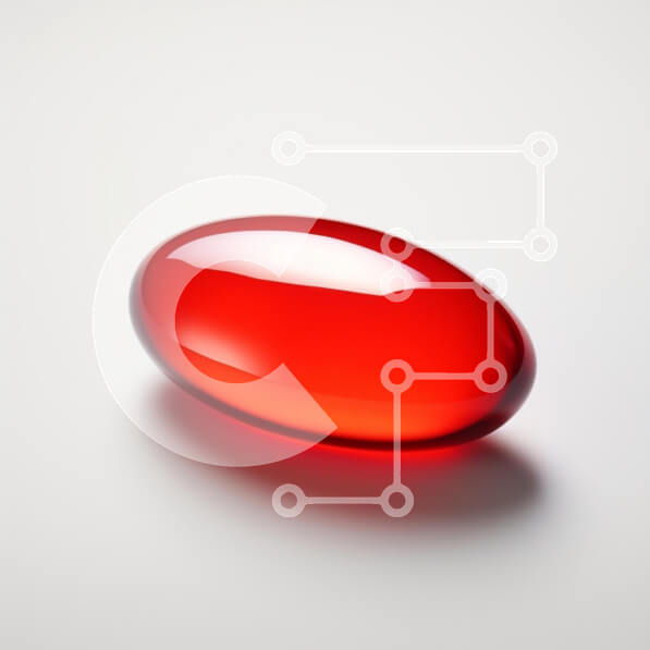 Intra Συλλεκτικό Ξύλινο Παζλ Plywood  4mm - Κόκκινη κάψουλα τζελ σε γκρι φόντο Σε Ξύλινο Κουτί - Διαστάσεις: 10x10 cm – 25 κομμάτια