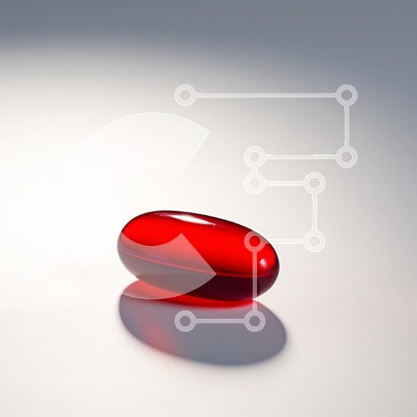 Intra Συλλεκτικό Ξύλινο Παζλ Plywood  4mm - Κόκκινη κάψουλα σε λεία επιφάνεια Σε Ξύλινο Κουτί - Διαστάσεις Puzzle: 10x10 cm – 25 κομμάτια