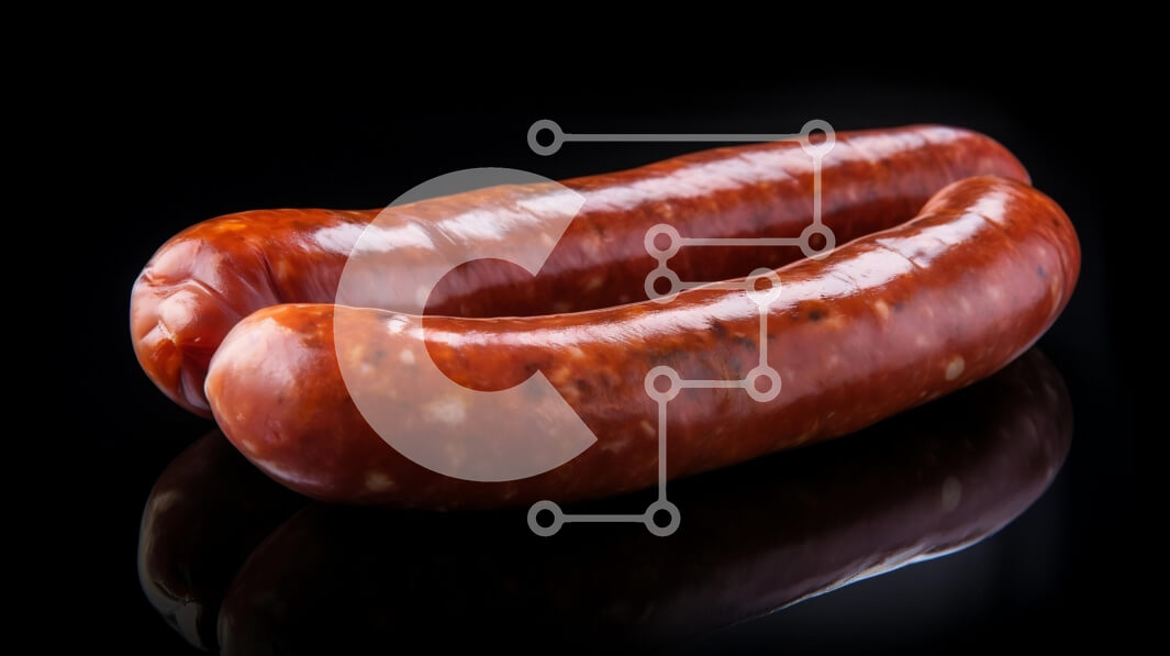 Σετ των 2 Intra Συλλεκτικό Ξύλινο Παζλ Plywood  4mm - Δύο λουκάνικα σε μαύρο φόντο Σε Ξύλινο Κουτί - Διαστάσεις: 10x10 cm – 25 κομμάτια