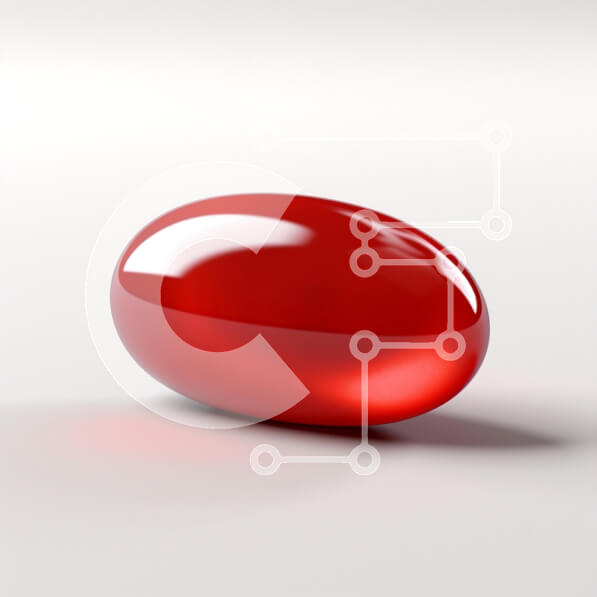 Intra Συλλεκτικό Ξύλινο Παζλ Plywood  4mm - Γυαλιστερή κόκκινη κάψουλα σε ελαφριά επιφάνεια Σε Ξύλινο Κουτί - Διαστάσεις: 10x10 cm – 25 κομμάτια