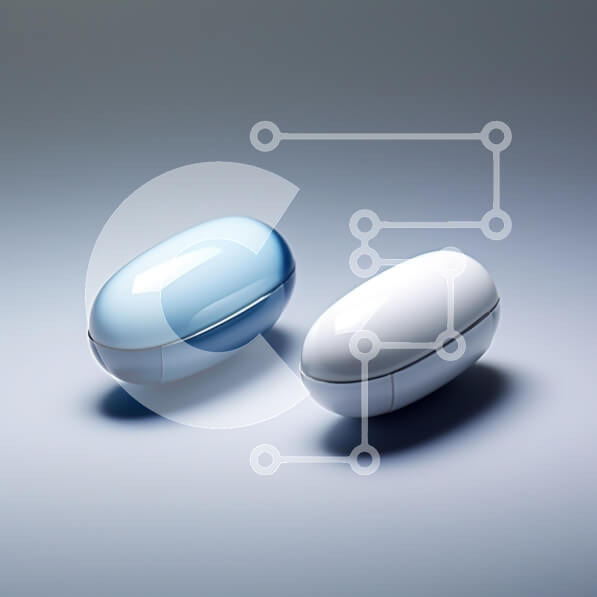 Intra Συλλεκτικό Ξύλινο Παζλ Plywood  4mm - Δύο σύγχρονες κάψουλες σε μπλε και λευκό Σε Ξύλινο Κουτί - Διαστάσεις: 10x10 cm – 25 κομμάτια