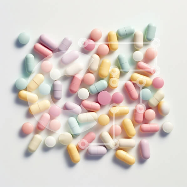 Intra Συλλεκτικό Ξύλινο Παζλ Plywood  4mm - Πολύχρωμη ποικιλία χαπιών σε ανοιχτόχρωμο φόντο Σε Ξύλινο Κουτί - Διαστάσεις Puzzle: 10x10 cm – 25 κομμάτια