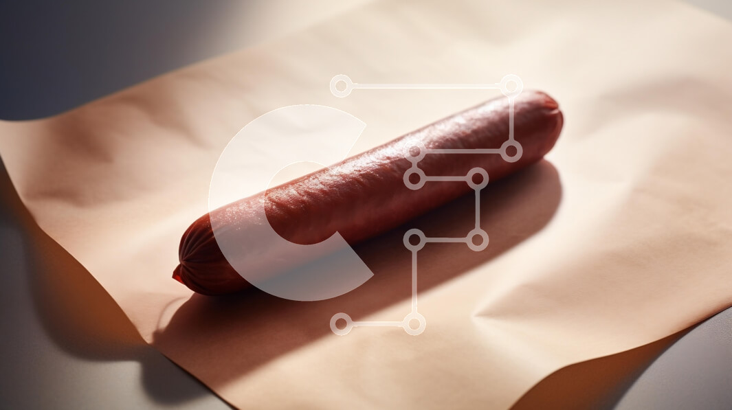 Σετ των 2 Intra Συλλεκτικό Ξύλινο Παζλ Plywood  4mm - Λουκάνικο σε καφέ χαρτί Σε Ξύλινο Κουτί - Διαστάσεις: 10x10 cm – 25 κομμάτια