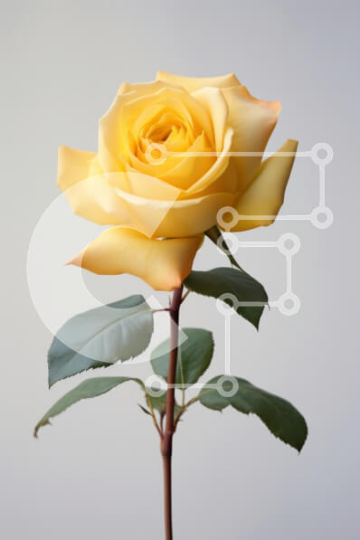 Σετ των 2 Intra Συλλεκτικό Ξύλινο Παζλ Plywood  4mm - Κίτρινο τριαντάφυλλο στην άνθιση Σε Ξύλινο Κουτί - Διαστάσεις: 10x10 cm – 25 κομμάτια