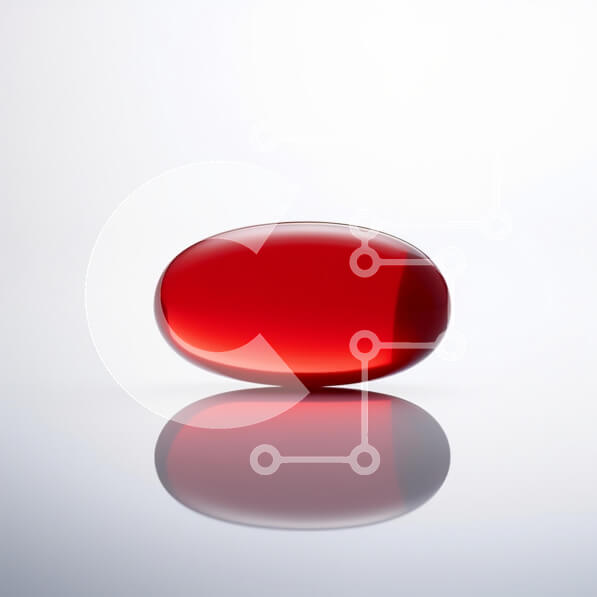 Intra Συλλεκτικό Ξύλινο Παζλ Plywood  4mm - Κόκκινη κάψουλα σε ανοιχτόχρωμο φόντο Σε Ξύλινο Κουτί - Διαστάσεις: 10x10 cm – 25 κομμάτια