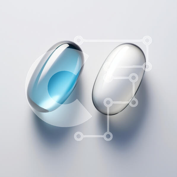 Intra Συλλεκτικό Ξύλινο Παζλ Plywood  4mm - Γυαλιστερές Κάψουλες σε Μπλε και Λευκό Σε Ξύλινο Κουτί - Διαστάσεις: 10x10 cm – 25 κομμάτια