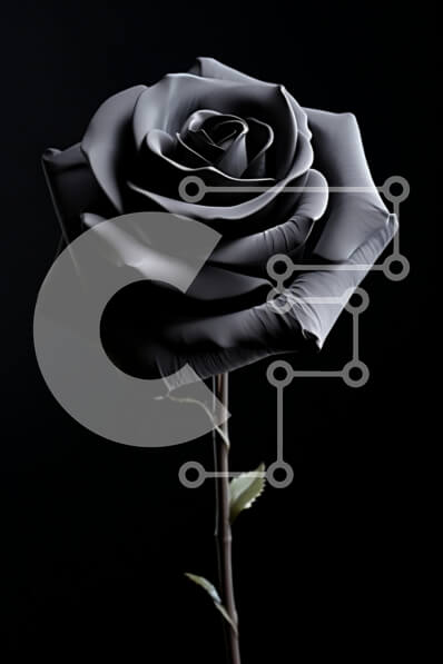 Intra Συλλεκτικό Ξύλινο Παζλ Plywood  4mm - Κομψό μαύρο τριαντάφυλλο σε σκούρο φόντο Σε Ξύλινο Κουτί - Διαστάσεις Puzzle: 10x10 cm – 25 κομμάτια