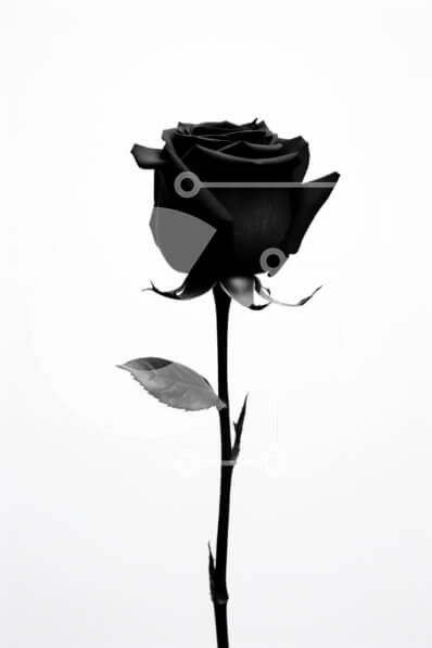 Intra Συλλεκτικό Ξύλινο Παζλ Plywood  4mm - Μαύρο τριαντάφυλλο σε λευκό φόντο Σε Ξύλινο Κουτί - Διαστάσεις Puzzle: 10x10 cm – 25 κομμάτια