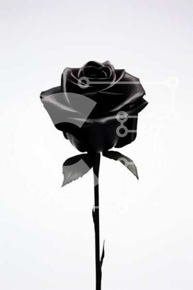 Intra Συλλεκτικό Ξύλινο Παζλ Plywood  4mm - Μαύρο τριαντάφυλλο σε άσπρο φόντο Σε Ξύλινο Κουτί - Διαστάσεις Puzzle: 10x10 cm – 25 κομμάτια