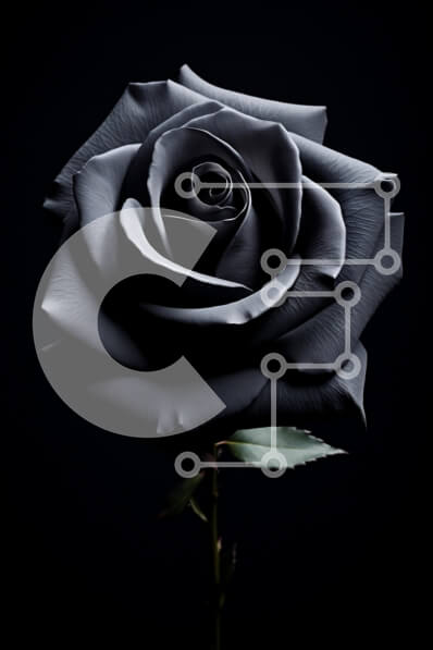 Intra Συλλεκτικό Ξύλινο Παζλ Plywood  4mm - Μαύρο τριαντάφυλλο σε σκούρο φόντο Σε Ξύλινο Κουτί - Διαστάσεις Puzzle: 10x10 cm – 25 κομμάτια