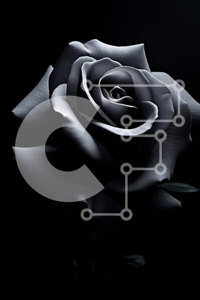 Intra Συλλεκτικό Ξύλινο Παζλ Plywood  4mm - Μαύρο και άσπρο τριαντάφυλλο Σε Ξύλινο Κουτί - Διαστάσεις Puzzle: 10x10 cm – 25 κομμάτια