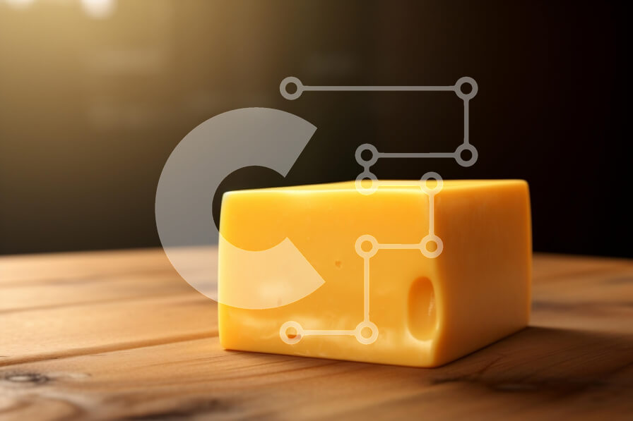 Σετ των 2 Intra Συλλεκτικό Ξύλινο Παζλ Plywood  4mm - Μπλοκ κίτρινο τυρί σε ξύλινο τραπέζι Σε Ξύλινο Κουτί - Διαστάσεις: 10x10 cm – 25 κομμάτια