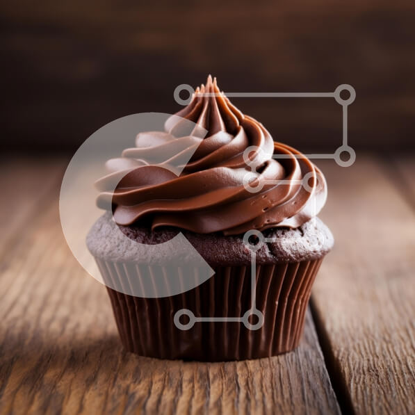 Σετ των 2 Intra Συλλεκτικό Ξύλινο Παζλ Plywood  4mm - Λαχταριστό Cupcake σοκολάτας Σε Ξύλινο Κουτί - Διαστάσεις: 10x10 cm – 25 κομμάτια