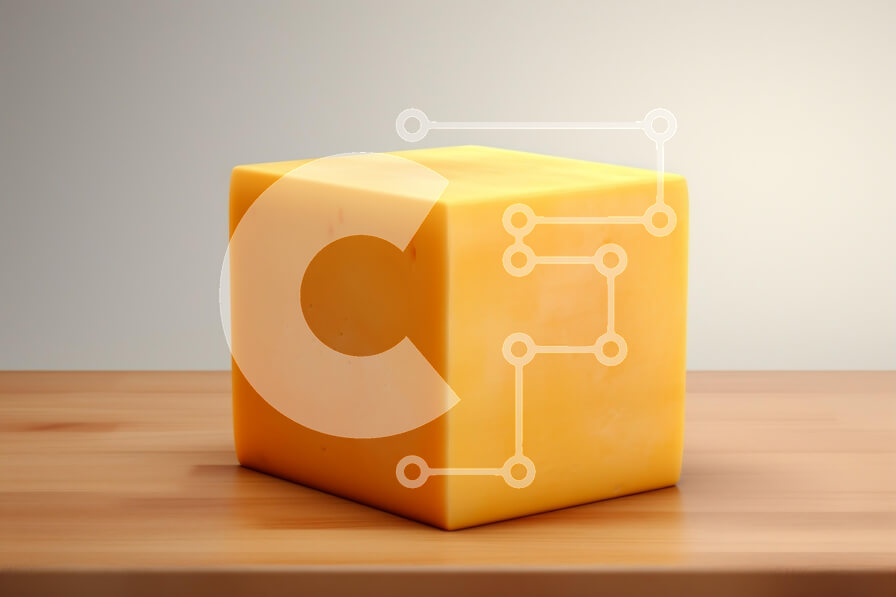 Σετ των 2 Intra Συλλεκτικό Ξύλινο Παζλ Plywood  4mm - Κύβος κίτρινου τυριού σε ξύλινη επιφάνεια Σε Ξύλινο Κουτί - Διαστάσεις: 10x10 cm – 25 κομμάτια