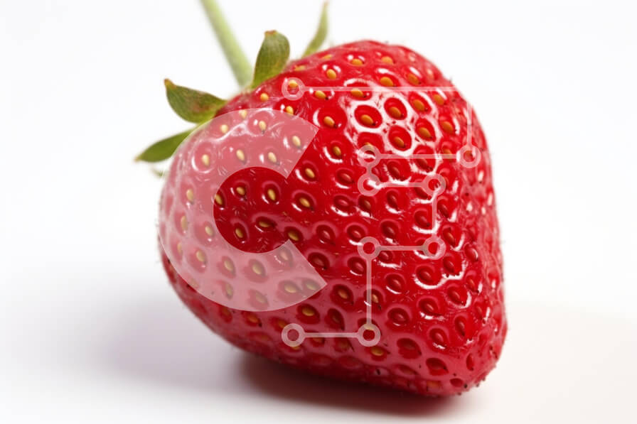 Σετ των 2 Intra Συλλεκτικό Ξύλινο Παζλ Plywood  4mm - Φρέσκια φράουλα σε άσπρο φόντο Σε Ξύλινο Κουτί - Διαστάσεις: 10x10 cm – 25 κομμάτια