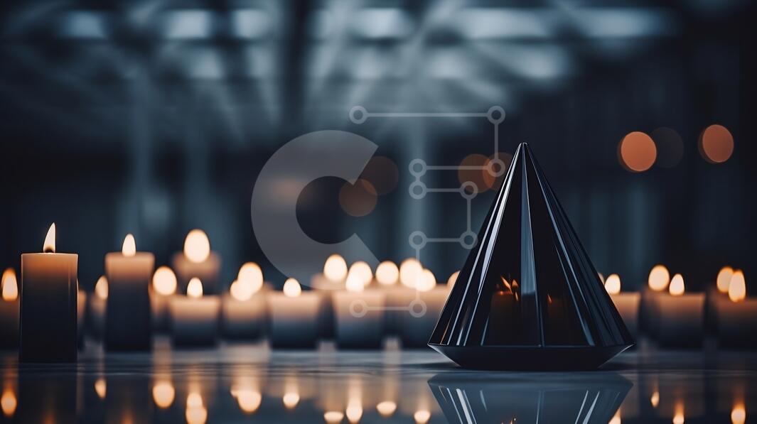 Intra Συλλεκτικό Ξύλινο Παζλ Plywood  4mm - Μαύρο κερί με αναμμένα κεριά στο φόντο Σε Ξύλινο Κουτί - Διαστάσεις Puzzle: 10x10 cm – 25 κομμάτια