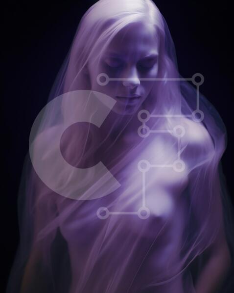 Intra Συλλεκτικό Ξύλινο Παζλ Plywood  4mm - Πλωτή γυμνή γυναίκα με ντυμένο πέπλο Σε Ξύλινο Κουτί - Διαστάσεις Puzzle: 10x10 cm – 25 κομμάτια