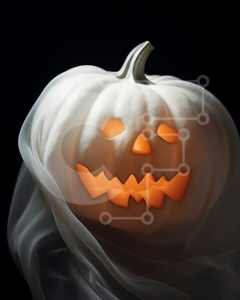 Intra Συλλεκτικό Ξύλινο Παζλ Plywood  4mm - Χαμογελαστή διακόσμηση κολοκύθας αποκριών Σε Ξύλινο Κουτί - Διαστάσεις Puzzle: 10x10 cm – 25 κομμάτια