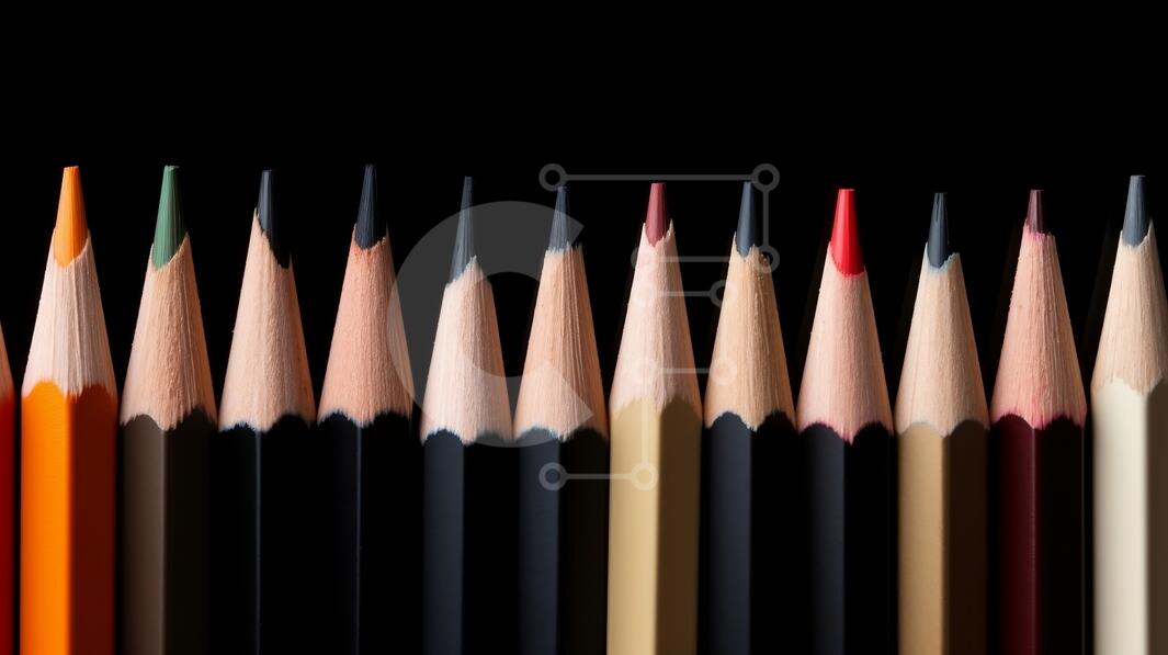 Intra Συλλεκτικό Ξύλινο Παζλ Plywood  4mm - Πολύχρωμη σειρά μολυβιών σε μαύρο φόντο Σε Ξύλινο Κουτί - Διαστάσεις: 10x10 cm – 25 κομμάτια